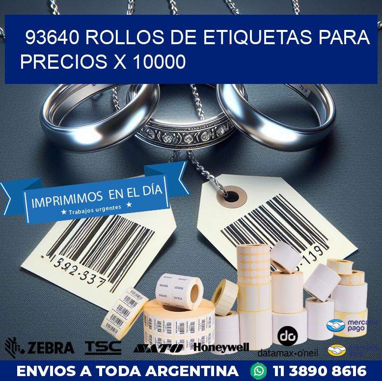 93640 ROLLOS DE ETIQUETAS PARA PRECIOS X 10000