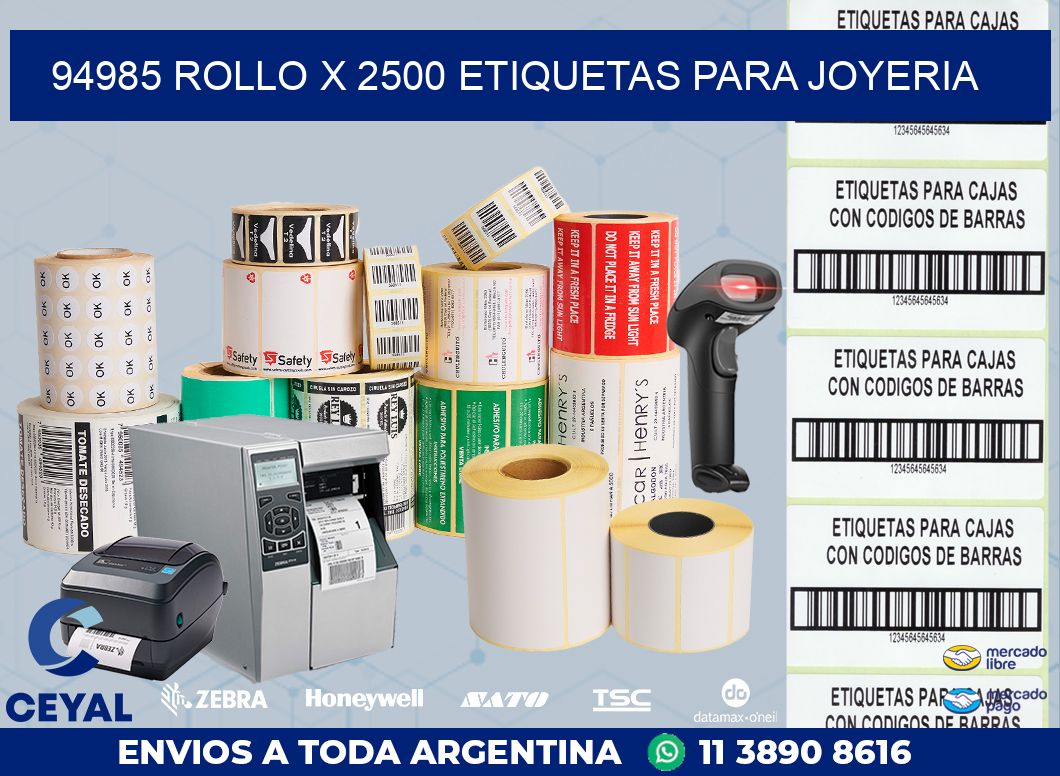 94985 ROLLO X 2500 ETIQUETAS PARA JOYERIA