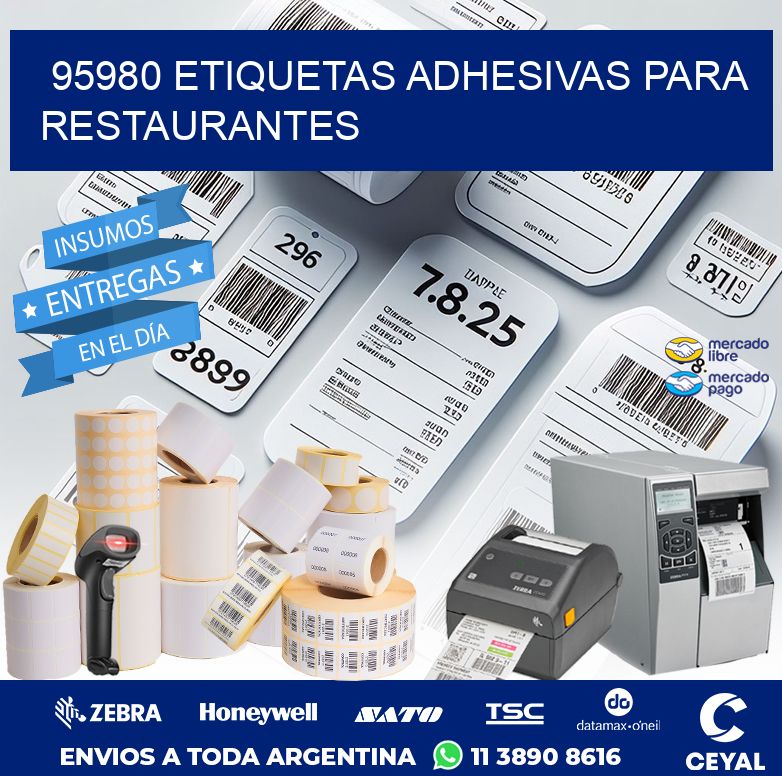 95980 ETIQUETAS ADHESIVAS PARA RESTAURANTES
