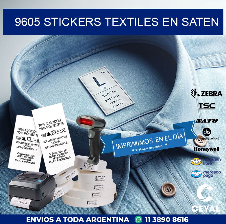 9605 STICKERS TEXTILES EN SATEN