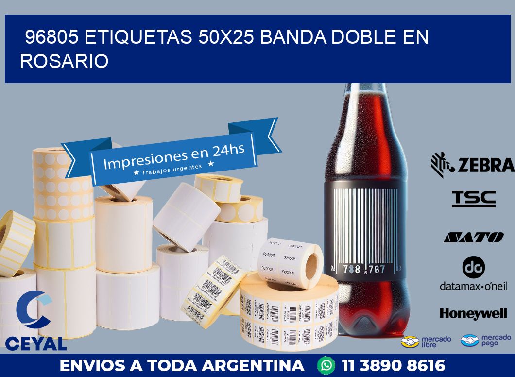 96805 ETIQUETAS 50X25 BANDA DOBLE EN ROSARIO