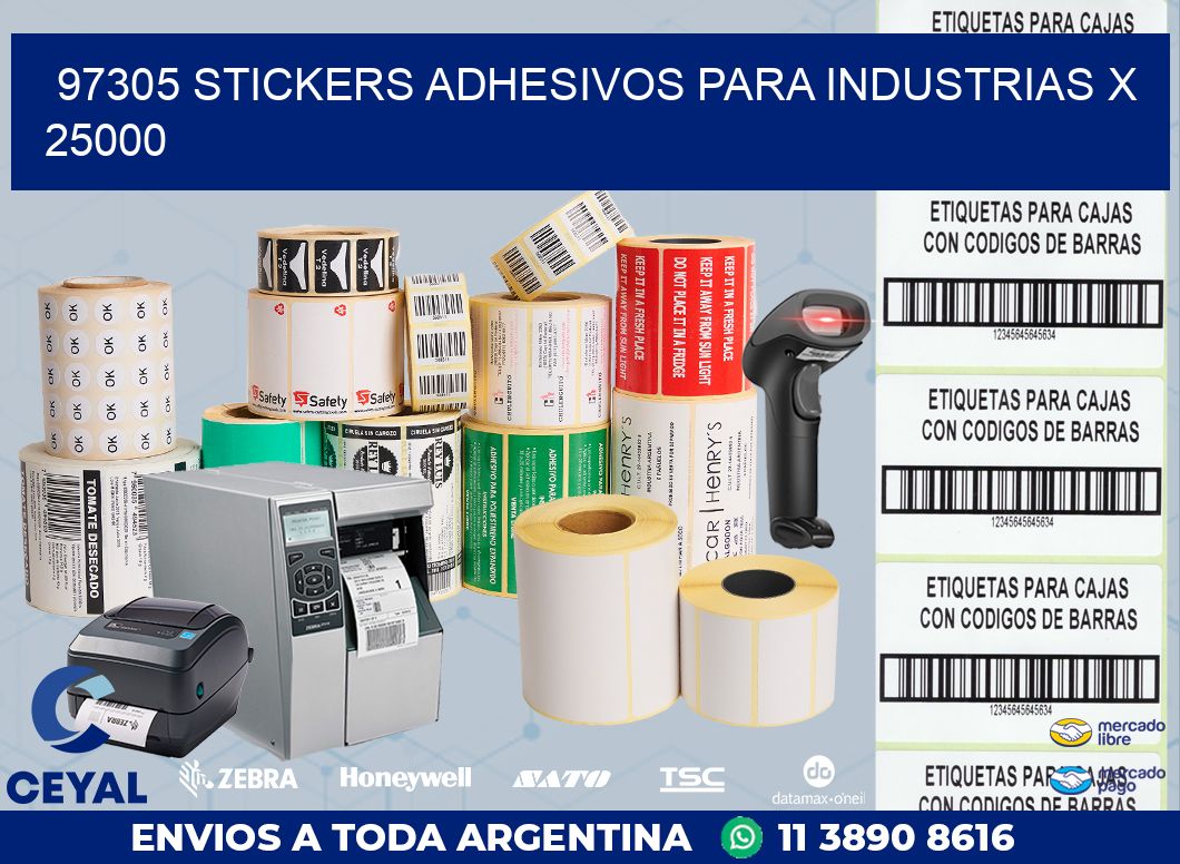 97305 STICKERS ADHESIVOS PARA INDUSTRIAS X 25000