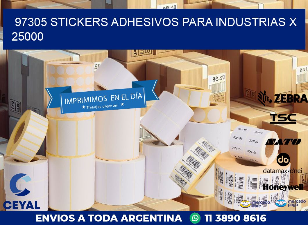 97305 STICKERS ADHESIVOS PARA INDUSTRIAS X 25000