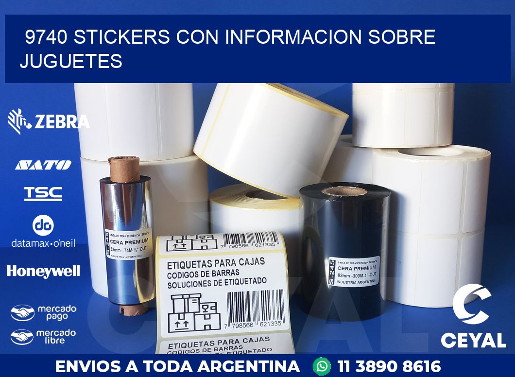 9740 STICKERS CON INFORMACION SOBRE JUGUETES