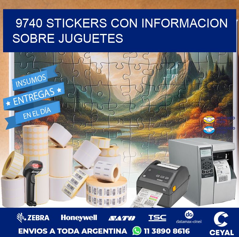 9740 STICKERS CON INFORMACION SOBRE JUGUETES