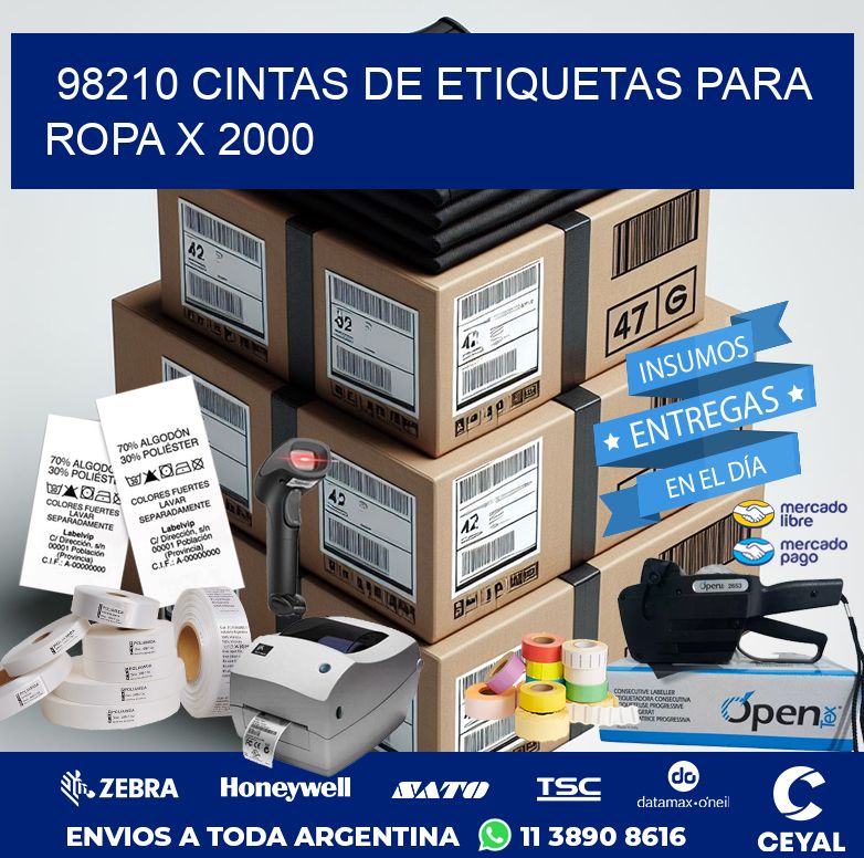 98210 CINTAS DE ETIQUETAS PARA ROPA X 2000