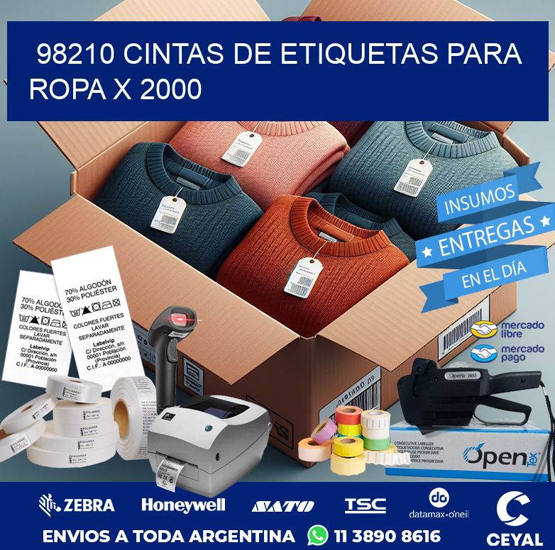 98210 CINTAS DE ETIQUETAS PARA ROPA X 2000