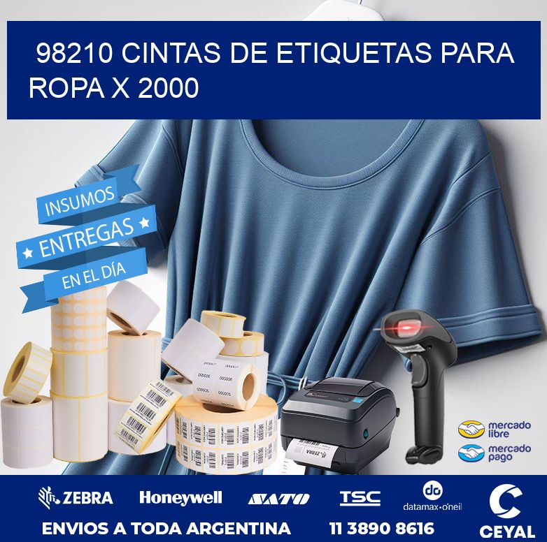 98210 CINTAS DE ETIQUETAS PARA ROPA X 2000