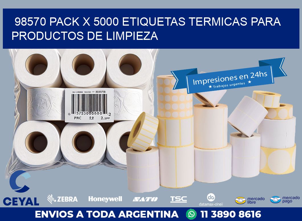 98570 PACK X 5000 ETIQUETAS TERMICAS PARA PRODUCTOS DE LIMPIEZA