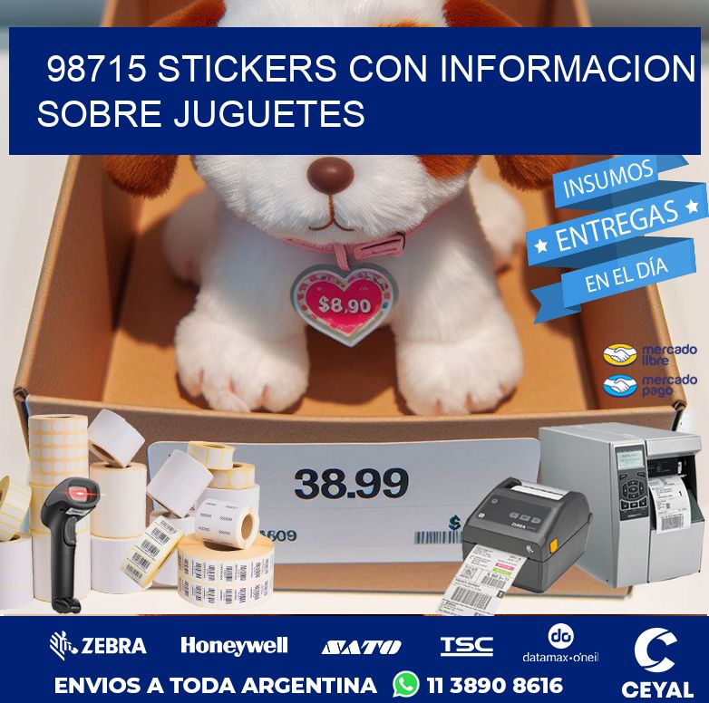 98715 STICKERS CON INFORMACION SOBRE JUGUETES