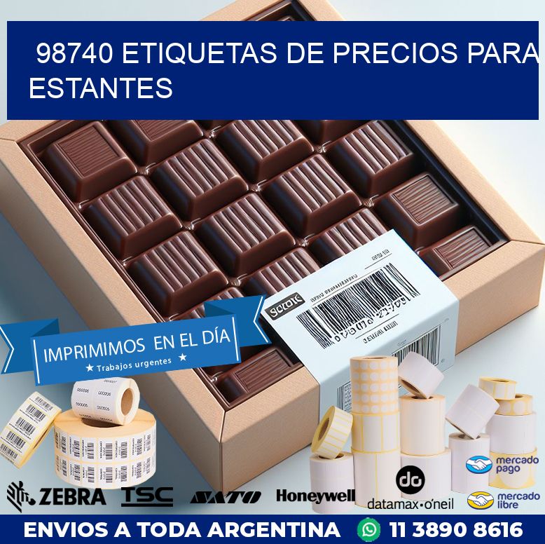 98740 ETIQUETAS DE PRECIOS PARA ESTANTES