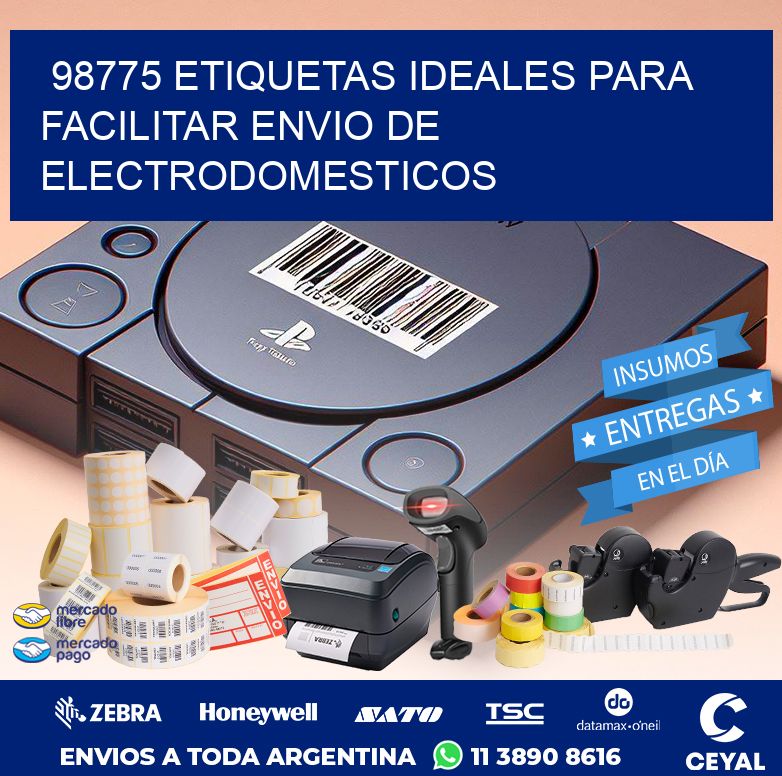 98775 ETIQUETAS IDEALES PARA FACILITAR ENVIO DE ELECTRODOMESTICOS