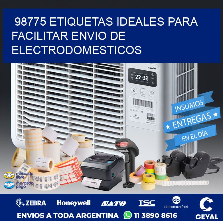 98775 ETIQUETAS IDEALES PARA FACILITAR ENVIO DE ELECTRODOMESTICOS