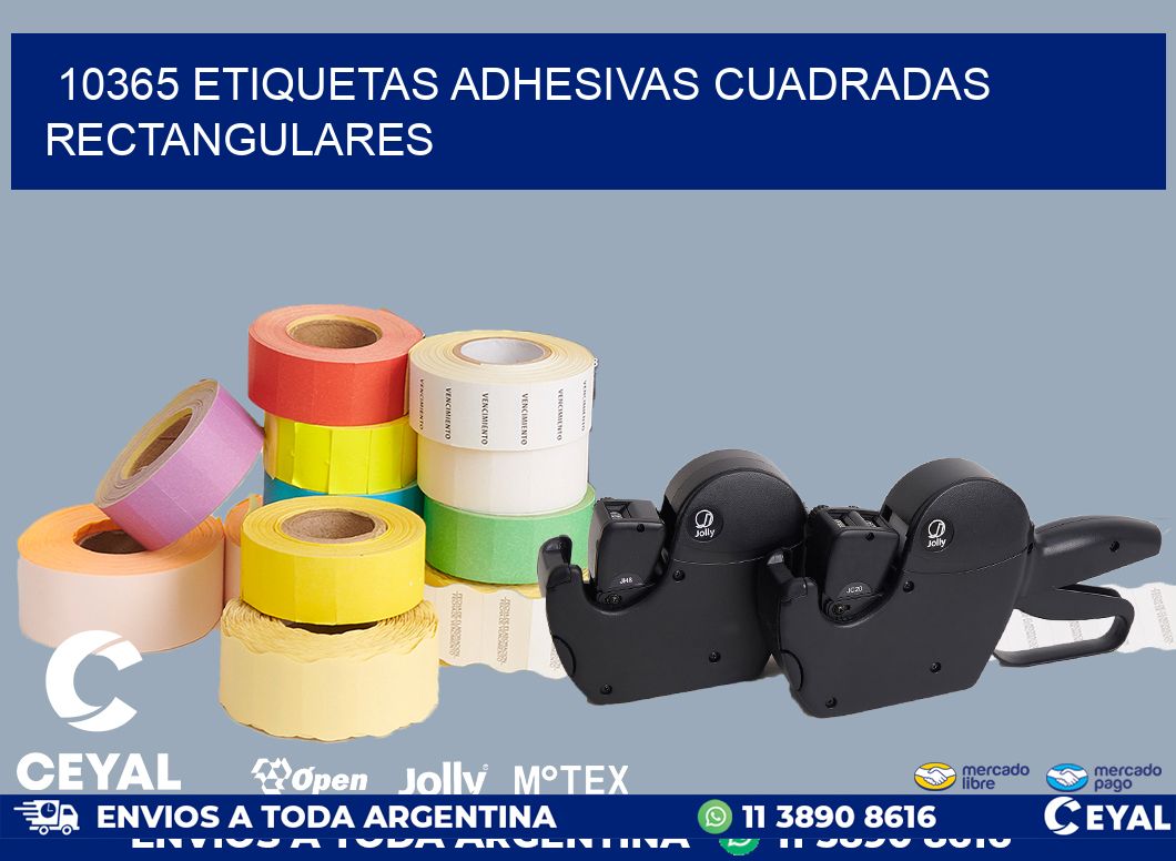 10365 ETIQUETAS ADHESIVAS CUADRADAS RECTANGULARES