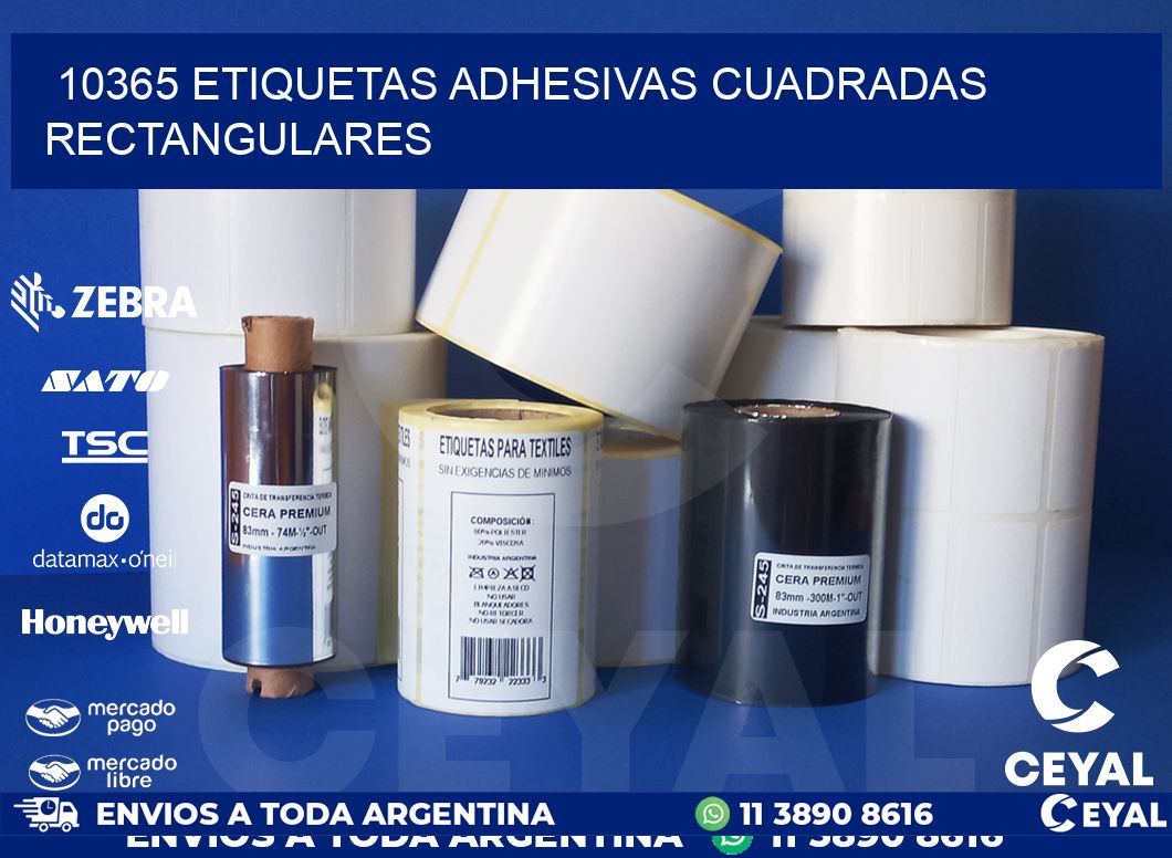 10365 ETIQUETAS ADHESIVAS CUADRADAS RECTANGULARES