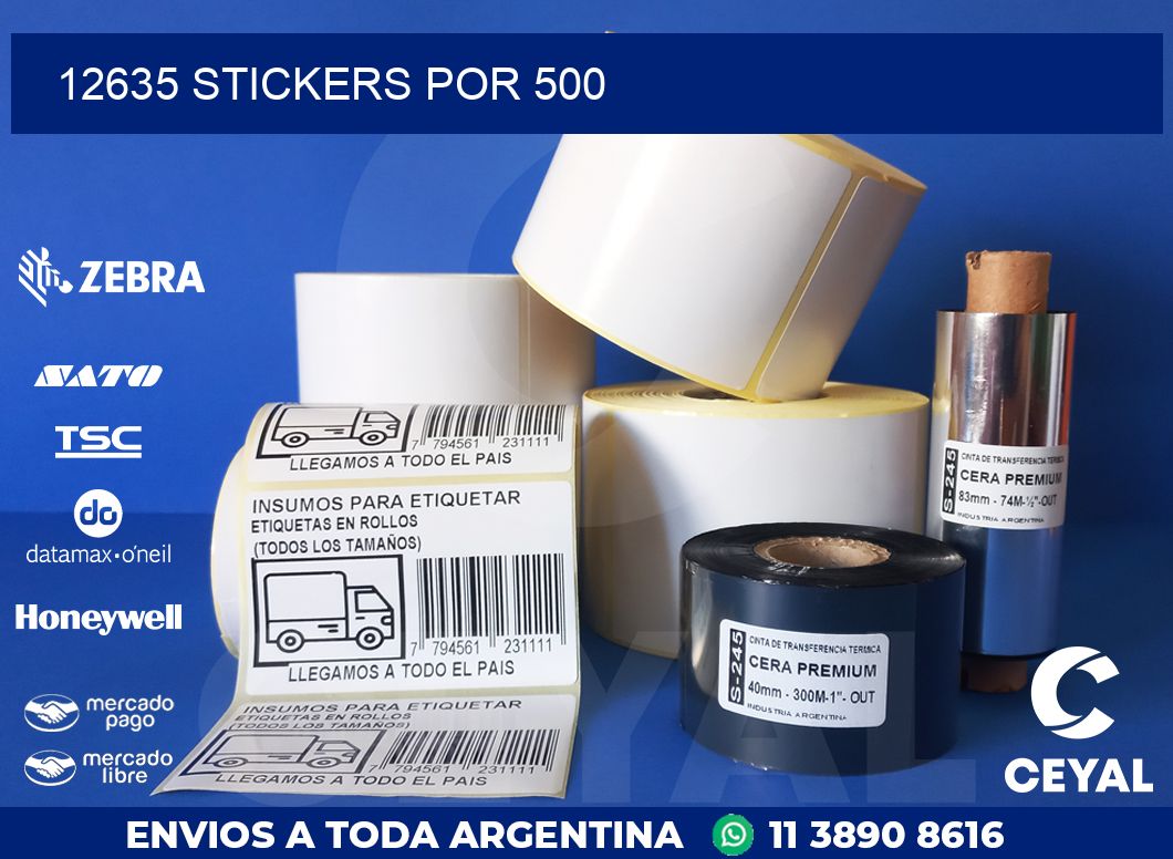 12635 STICKERS POR 500