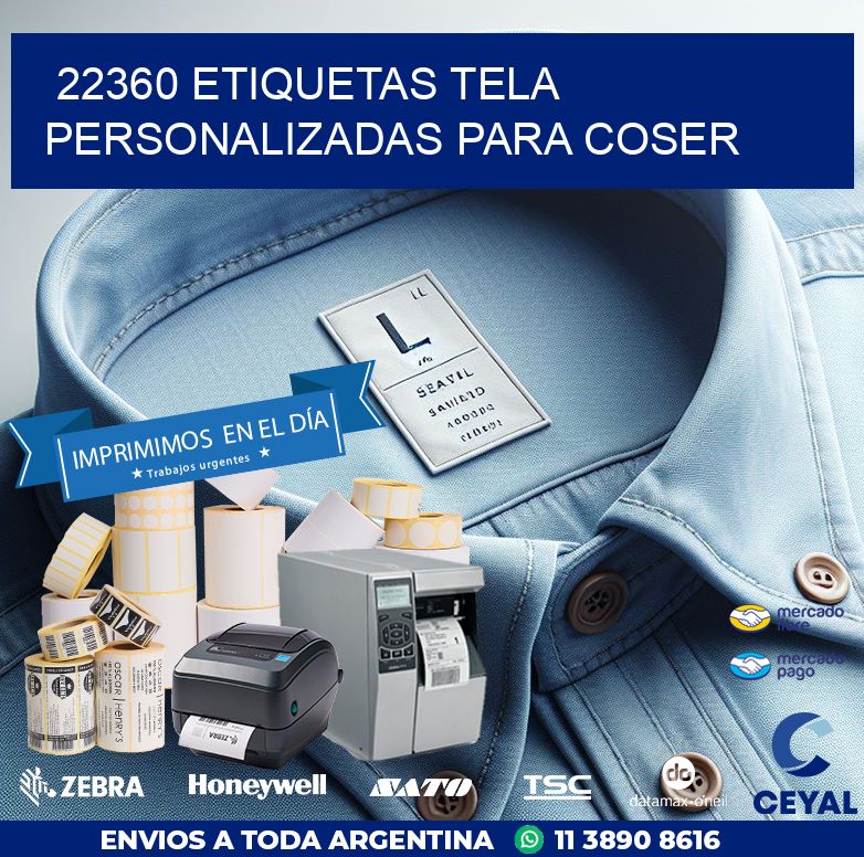 22360 ETIQUETAS TELA PERSONALIZADAS PARA COSER