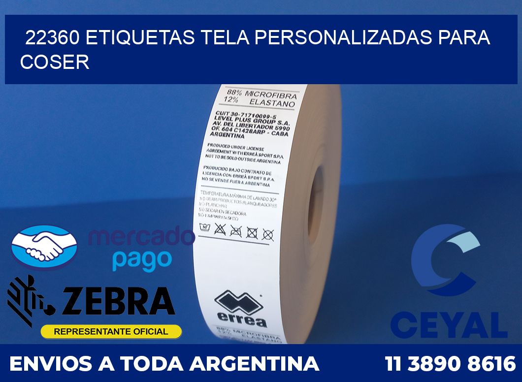22360 ETIQUETAS TELA PERSONALIZADAS PARA COSER