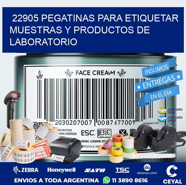 22905 PEGATINAS PARA ETIQUETAR MUESTRAS Y PRODUCTOS DE LABORATORIO