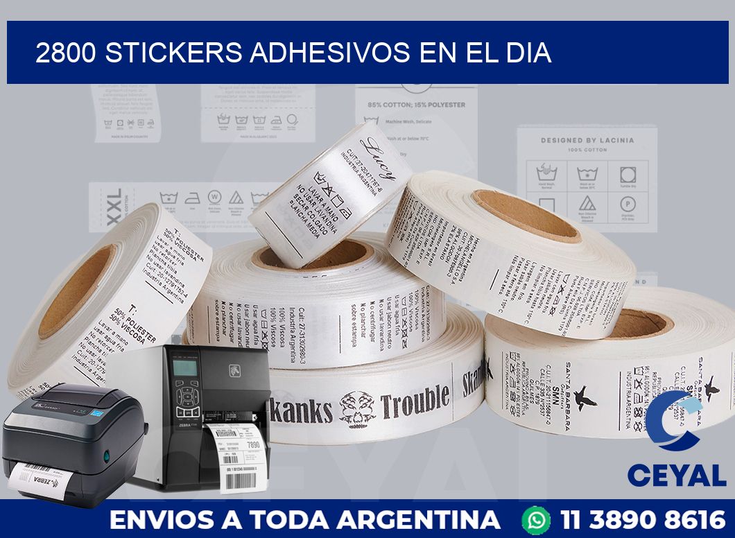 2800 stickers adhesivos en el dia