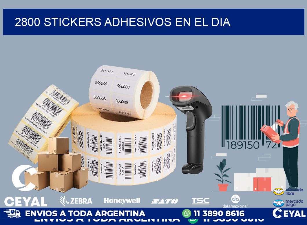 2800 stickers adhesivos en el dia