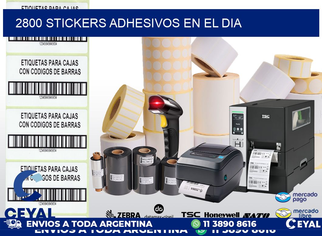 2800 stickers adhesivos en el dia