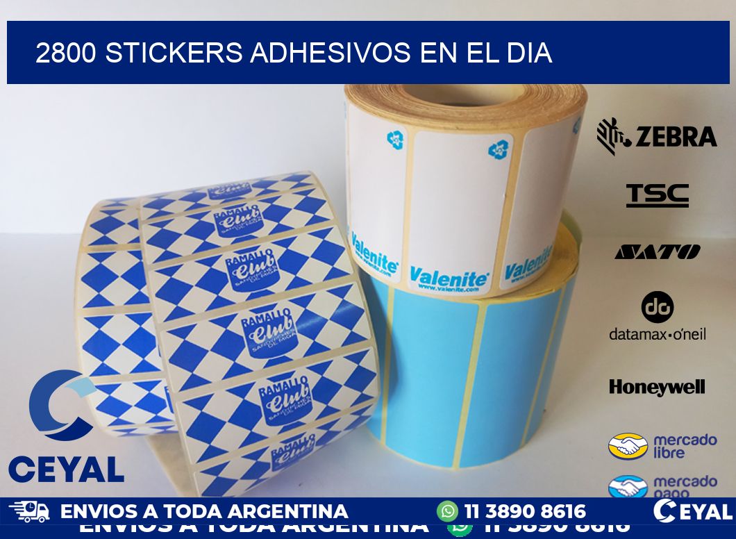 2800 stickers adhesivos en el dia