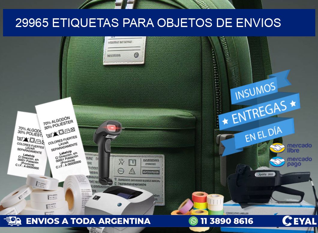 29965 Etiquetas para objetos de envios