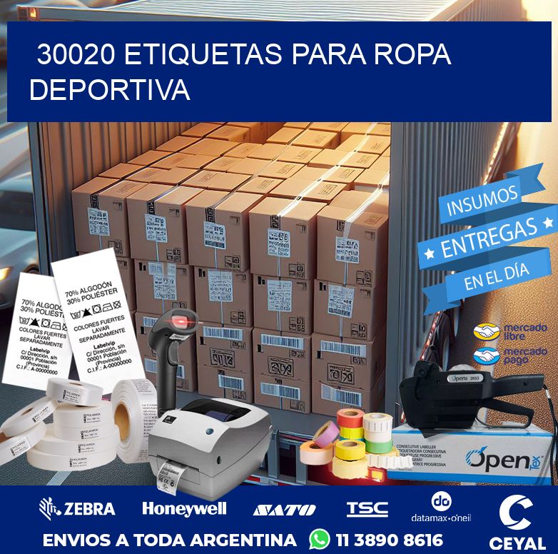 30020 ETIQUETAS PARA ROPA DEPORTIVA