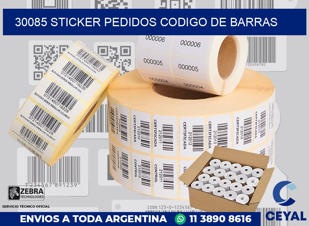 30085 STICKER PEDIDOS CODIGO DE BARRAS