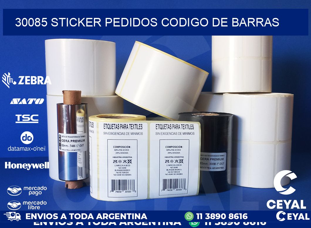 30085 STICKER PEDIDOS CODIGO DE BARRAS