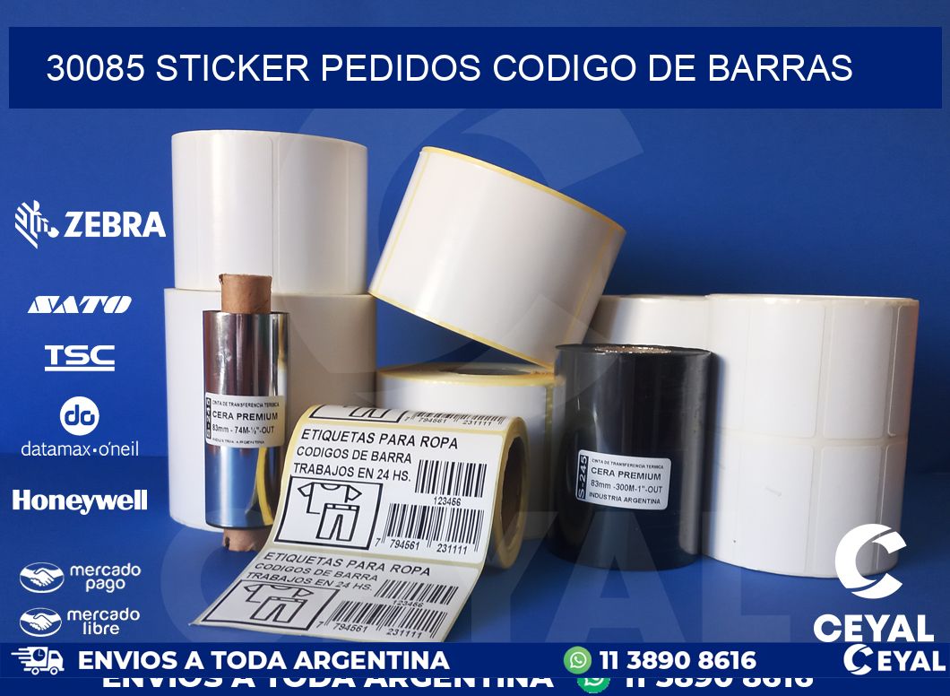 30085 STICKER PEDIDOS CODIGO DE BARRAS