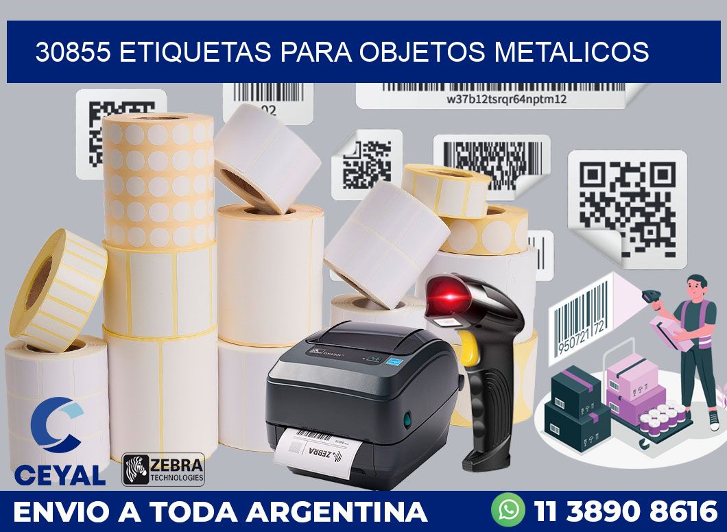 30855 etiquetas para objetos metalicos