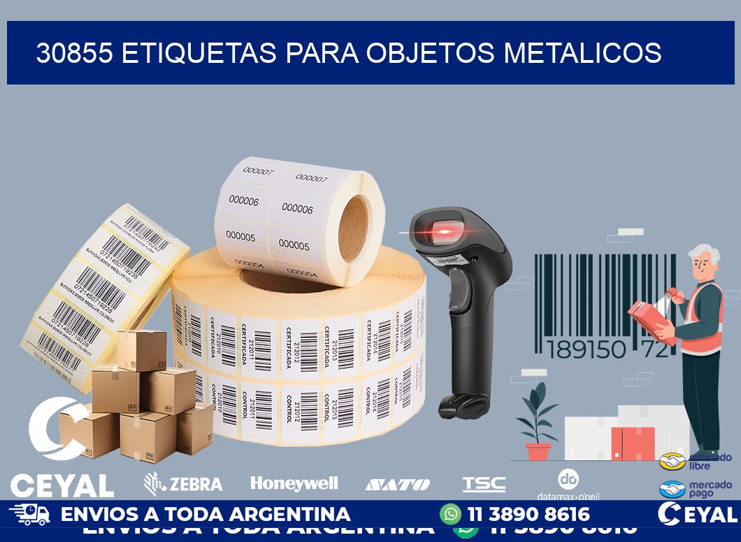 30855 etiquetas para objetos metalicos