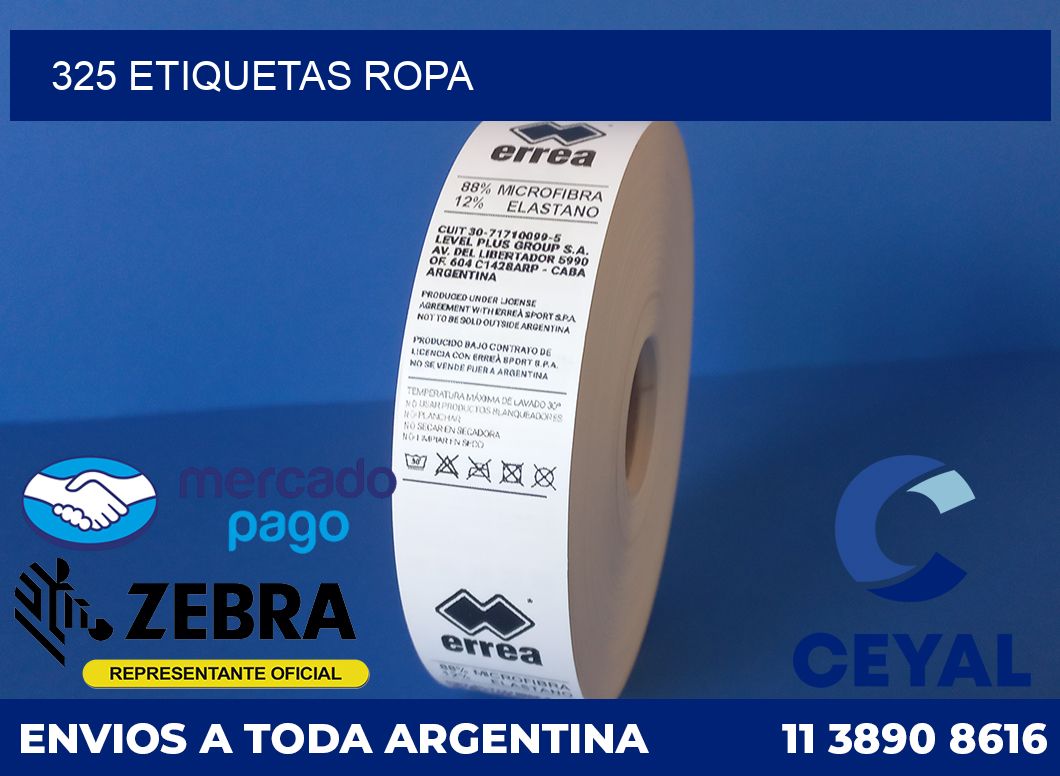 325 ETIQUETAS ROPA