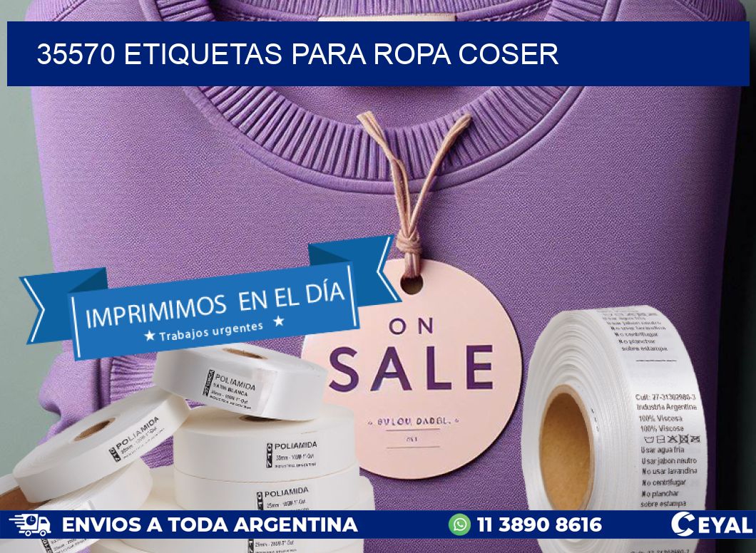 35570 ETIQUETAS PARA ROPA COSER