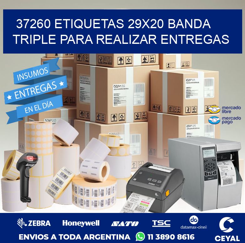 37260 ETIQUETAS 29X20 BANDA TRIPLE PARA REALIZAR ENTREGAS