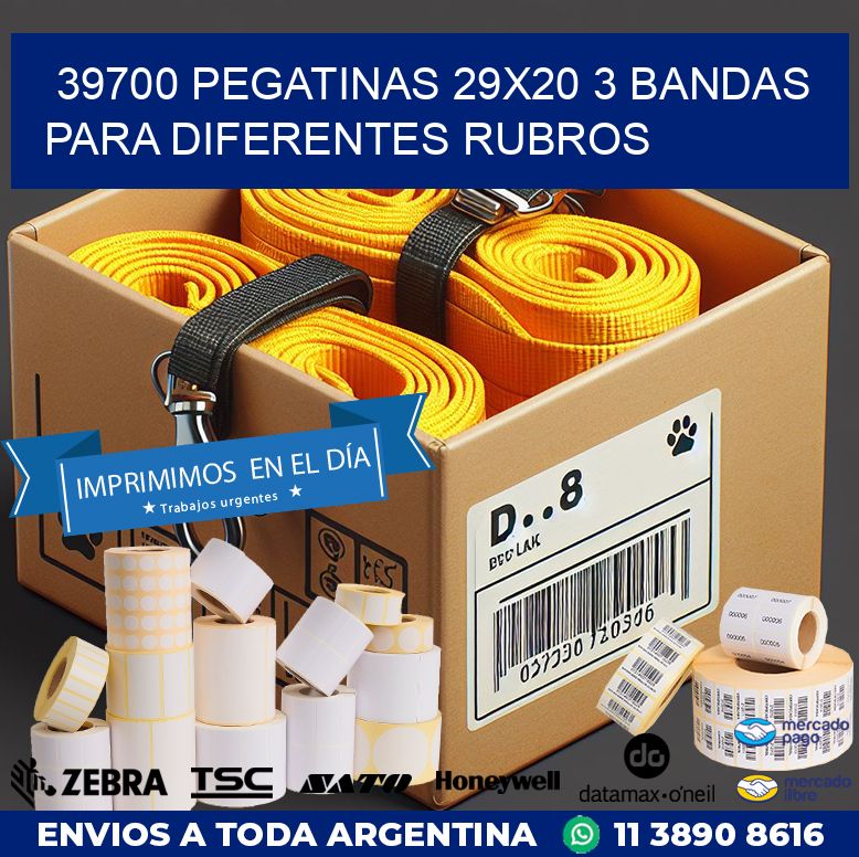 39700 PEGATINAS 29X20 3 BANDAS PARA DIFERENTES RUBROS