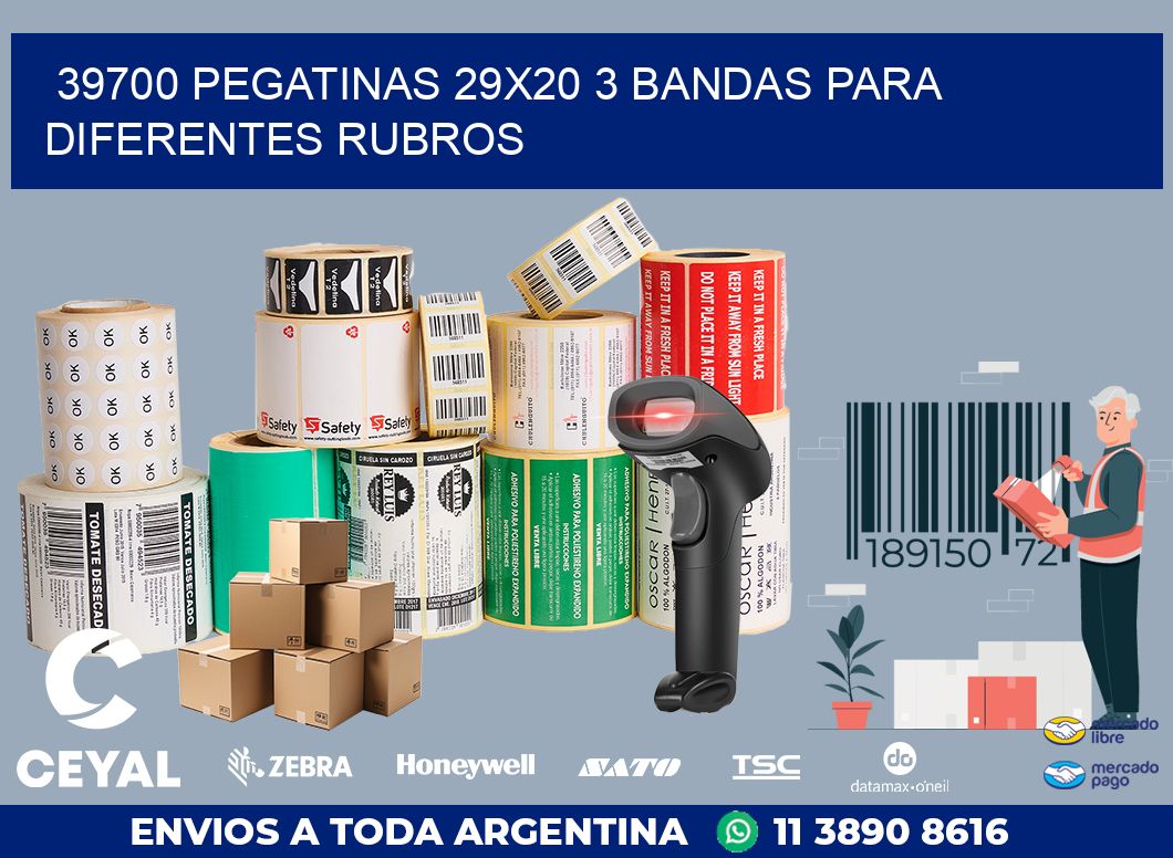 39700 PEGATINAS 29X20 3 BANDAS PARA DIFERENTES RUBROS