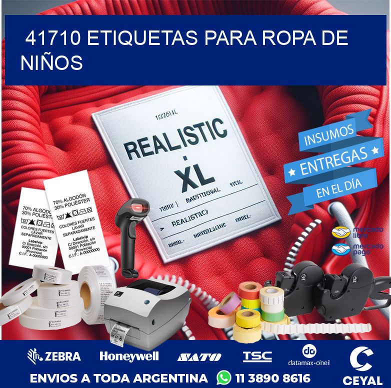 41710 ETIQUETAS PARA ROPA DE NIÑOS
