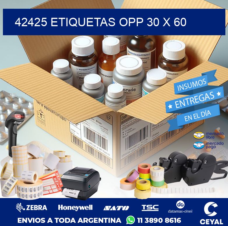 42425 ETIQUETAS OPP 30 X 60