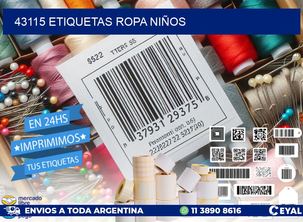 43115 ETIQUETAS ROPA NIÑOS