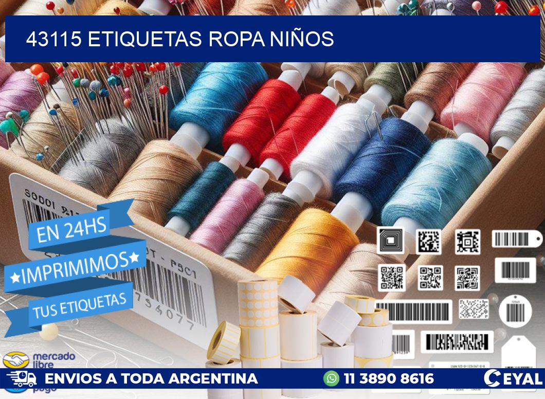 43115 ETIQUETAS ROPA NIÑOS
