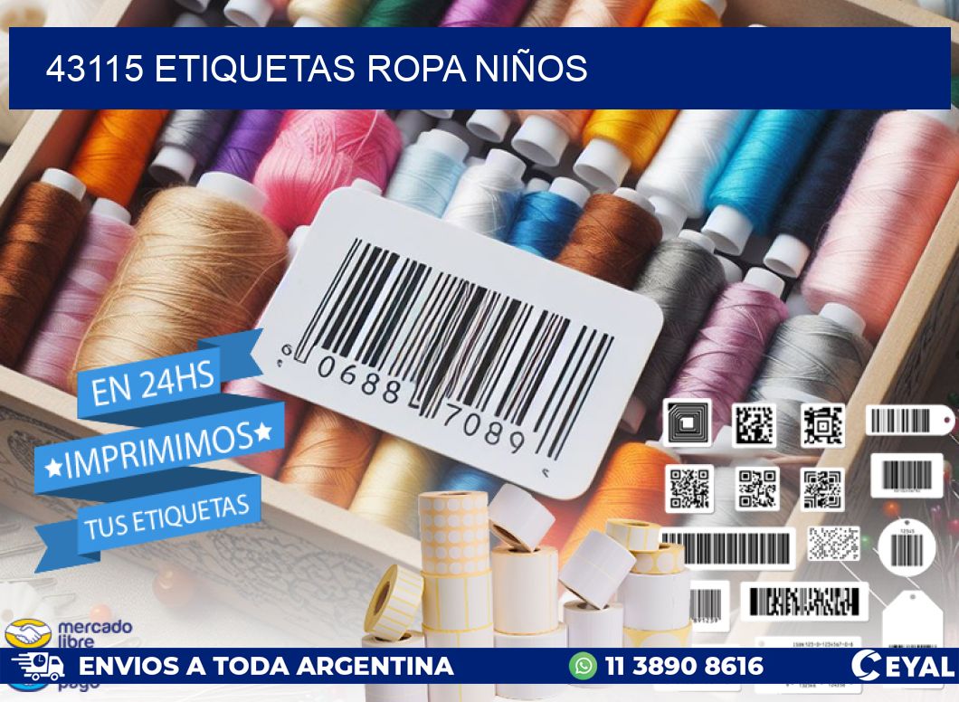 43115 ETIQUETAS ROPA NIÑOS
