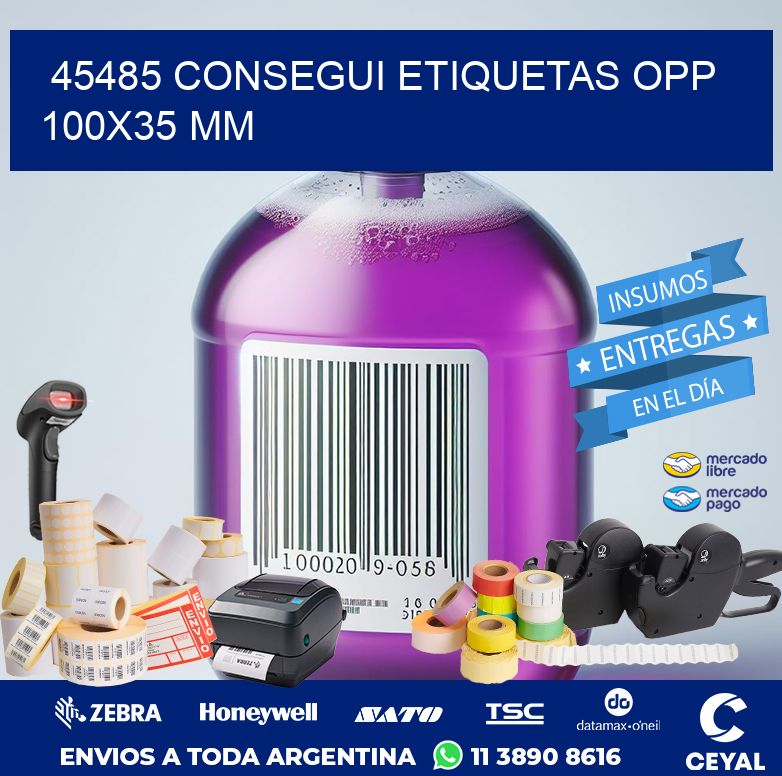 45485 CONSEGUI ETIQUETAS OPP 100X35 MM
