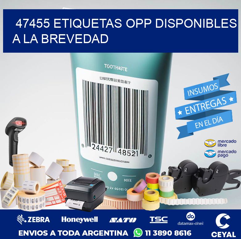 47455 ETIQUETAS OPP DISPONIBLES A LA BREVEDAD