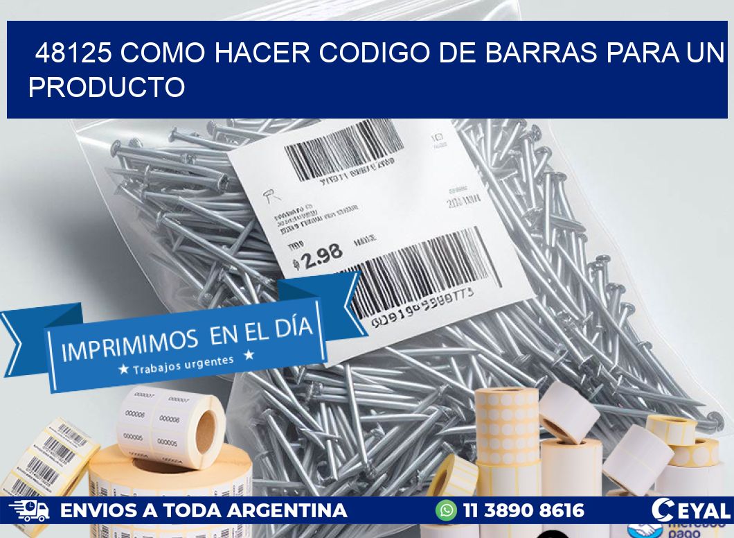 48125 como hacer codigo de barras para un producto