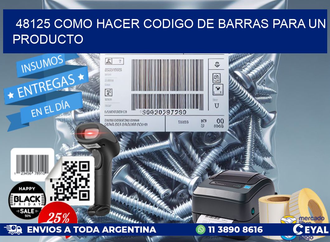 48125 como hacer codigo de barras para un producto