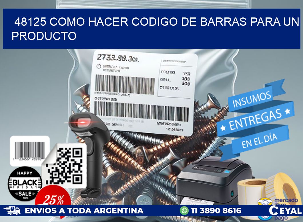 48125 como hacer codigo de barras para un producto