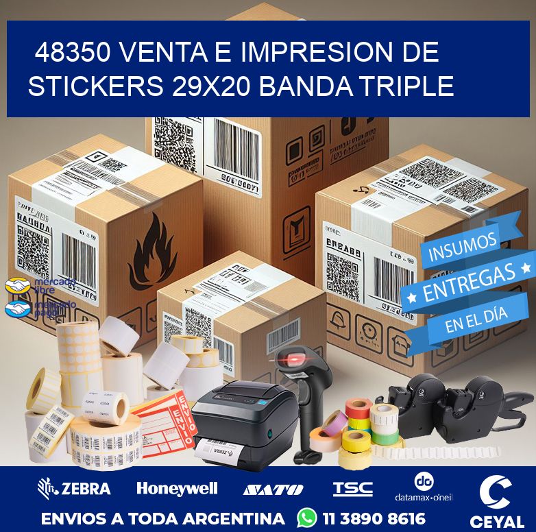 48350 VENTA E IMPRESION DE STICKERS 29X20 BANDA TRIPLE